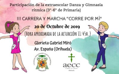 Participación Danza extraescolar en la carrera contra el cáncer  del día 20 de octubre